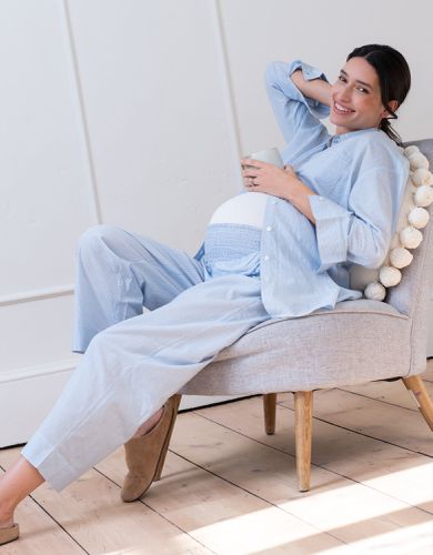 Fine Stripe Full-Length Cotton Pyjama Set - Seraphine - Modalova