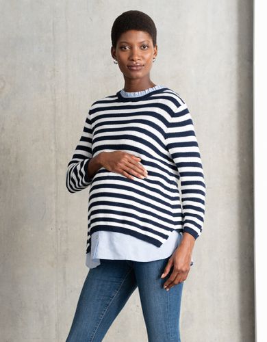 Cotton Maternity & Nursing Jumper with Detachable Collar - Seraphine - Modalova