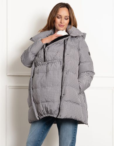 Houndstooth Belted Puffer Maternity Coat - Seraphine - Modalova