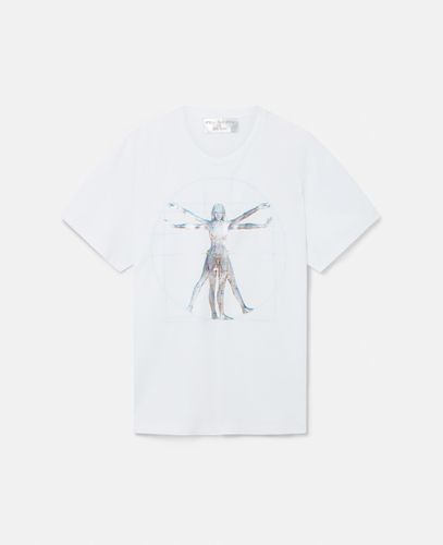 T-shirt oversize in cotone biologico con stampa Vitruvian Woman, Donna, , Taglia: L - Stella McCartney - Modalova