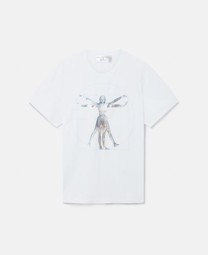 T-shirt oversize in cotone biologico con stampa Vitruvian Woman, Donna, , Taglia: S - Stella McCartney - Modalova