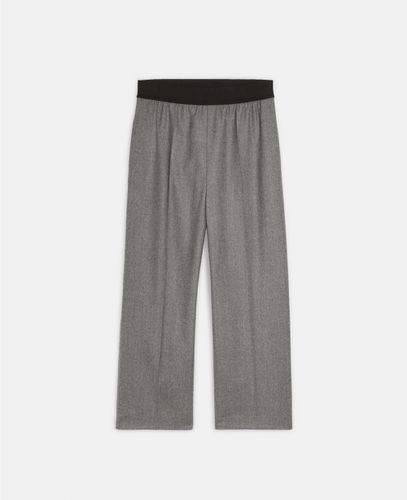 Pantaloni sartoriali in flanella di lana, Donna, , Taglia: 44 - Stella McCartney - Modalova