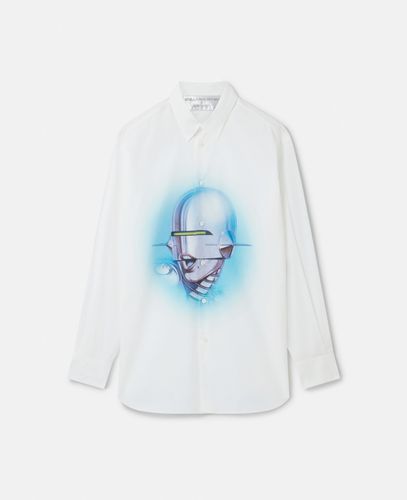 Sexy Robot Print Organic Cotton Boyfriend Shirt, Woman, , Size: XS - Stella McCartney - Modalova