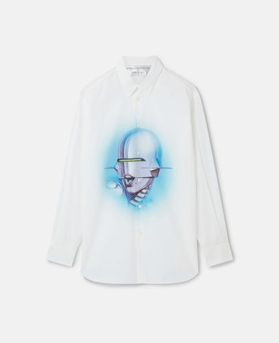 Camicia boyfriend in cotone biologico con stampa Sexy Robot, Donna, , Taglia: XL - Stella McCartney - Modalova