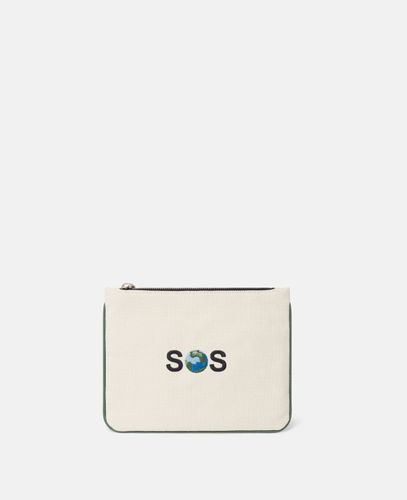SOS Embroidered Zip Cardholder, Donna - Stella McCartney - Modalova