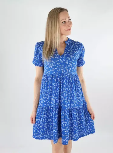Kurzes Kleid V-Ausschnitt Starkes Blau/Wolken Tänzer - JDY - Modalova