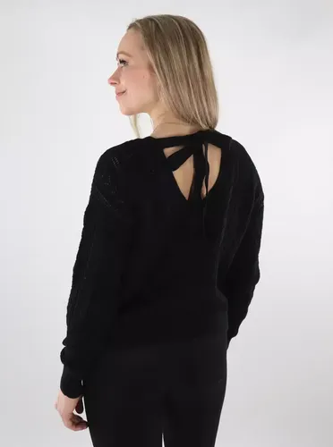 Damenpullover Newverena mit Rücken-Detail schwarz - Vero moda - Modalova