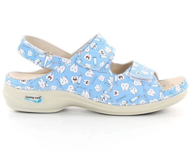 Maschinenwaschbare Pflege-Sandaletten aus Leder, mit Zähnen - Nursing Care - Modalova