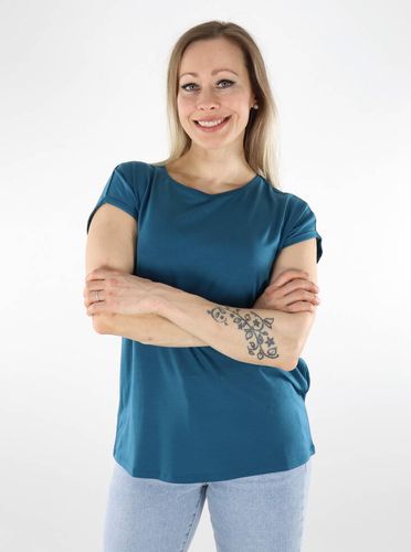Damen T-Shirt Unifarben Marokko Blau - Vero moda - Modalova