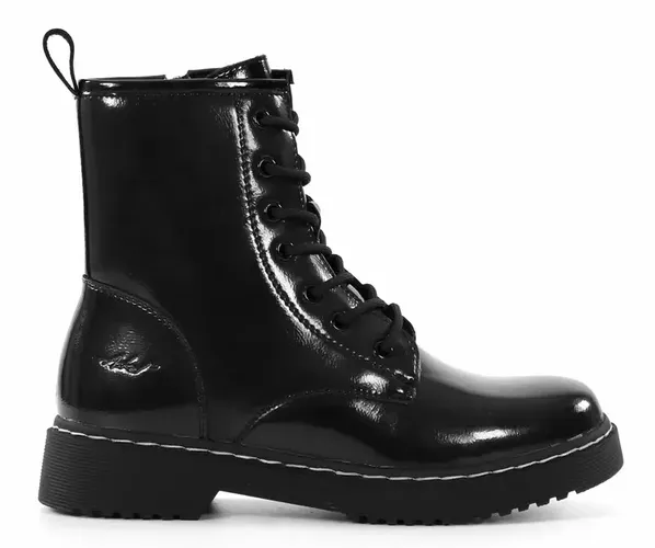 Damen Leder Stiefeletten 23893K7 Schwarz Lakritz - Askel - Modalova