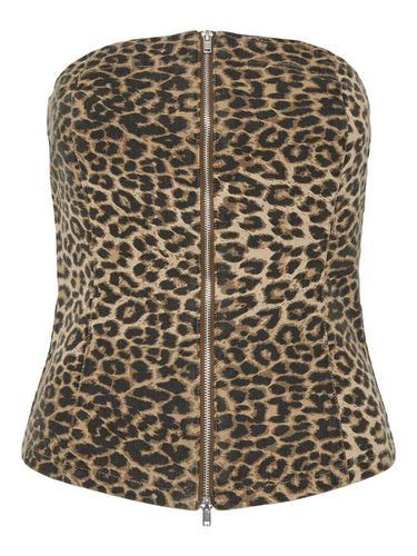 Pcginger Leopard Zip Sleeveless Top - Pieces - Modalova