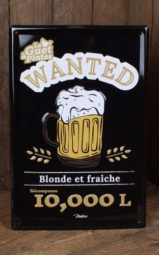 Vintage Blechschild Wanted - Le Guet a pintes 20 x 30 cm - Natives - Modalova