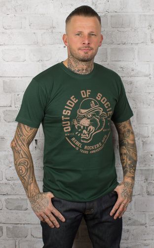 Rebel Rockers T-Shirt Outside of Society, flaschengrün #XL - Rockabilly Rules (DACH) - Modalova