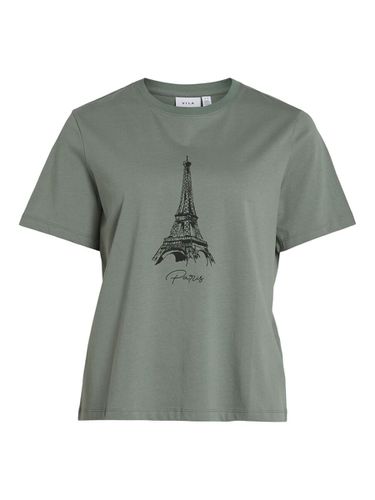 Prenda De Algodón Con Estampado Frontal Camiseta - Vila - Modalova