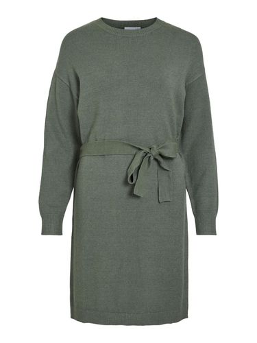 Belted Short Knitted Dress - Vila - Modalova