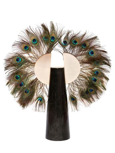 Totem Peacock In Marmo Con Piume - SARA RICCIARDI - Modalova