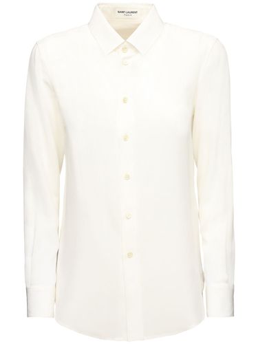 Camicia In Seta Crepe De Chine - SAINT LAURENT - Modalova