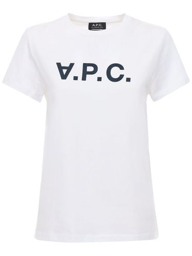 T-shirt In Jersey Di Cotone Con Logo Stampato - A.P.C. - Modalova