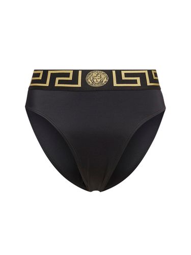 Slip Bikini Con Greca - VERSACE - Modalova