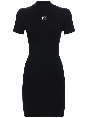 Vestido Corto De Jersey Stretch Con Logo - ALEXANDER WANG - Modalova