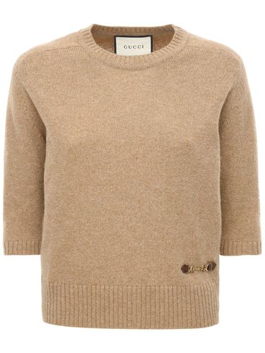 Cashmere Knit Top W/ Horsebit - GUCCI - Modalova