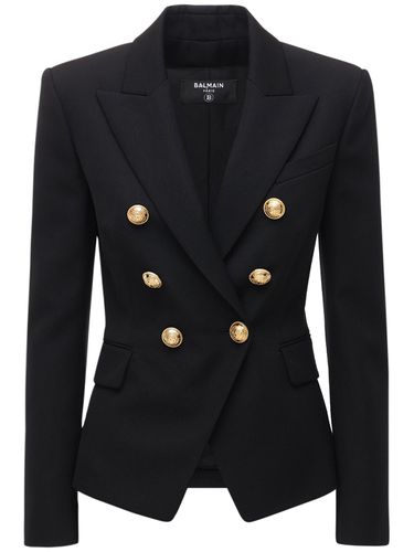 Zweireihiger Blazer Aus Grain De Poudre - BALMAIN - Modalova