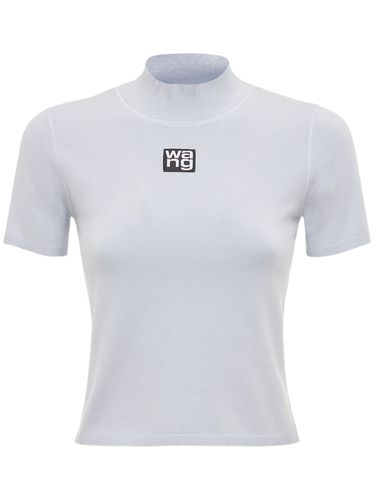 Camiseta De Jersey Stretch Con Parche Con Logo - ALEXANDER WANG - Modalova