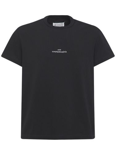 Camiseta De Algodón Con Logo Bordado - MAISON MARGIELA - Modalova