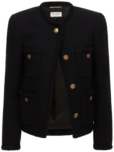 Chaqueta Corta De Tweed - SAINT LAURENT - Modalova