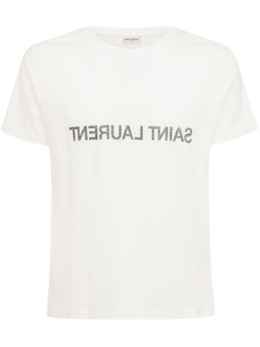 Bedrucktes T-shirt Aus Baumwolle - SAINT LAURENT - Modalova