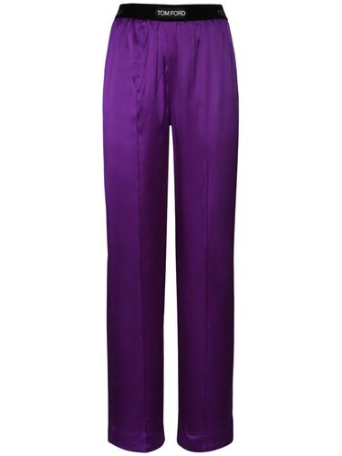 Logo Silk Satin Pajama Pants - TOM FORD - Modalova