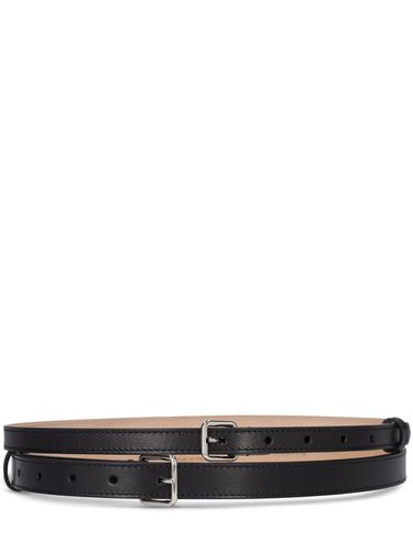 Cm Thin Leather Double Belt - ALEXANDER MCQUEEN - Modalova