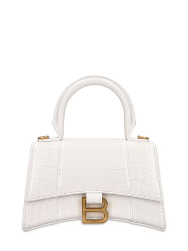 Xs Ledertasche Mit Krokoprägung „hourglass“ - BALENCIAGA - Modalova