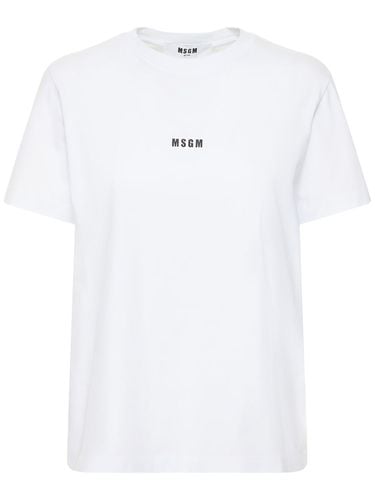 T-shirt Con Stampa Logo - MSGM - Modalova