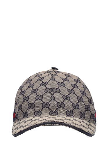 Cappello Baseball In Tela Original Gg Con Web - GUCCI - Modalova