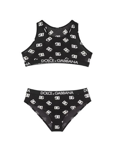 Sostén Y Braguitas De Algodón Estampado - DOLCE & GABBANA - Modalova