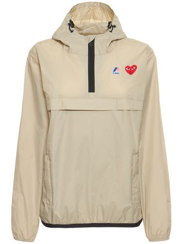 Giacca In Nylon Con Zip E Logo - COMME DES GARÇONS PLAY - Modalova