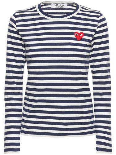 Camiseta De Algodón Bordada - COMME DES GARÇONS PLAY - Modalova