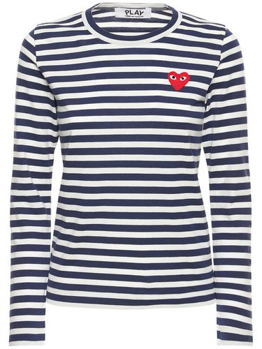 T-shirt In Cotone Con Ricamo - COMME DES GARÇONS PLAY - Modalova