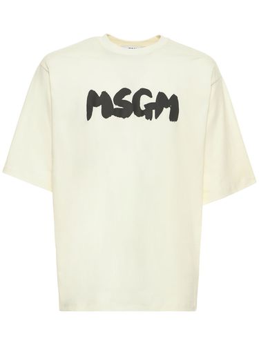 T-shirt Aus Baumwolljersey Mit Logodruck - MSGM - Modalova