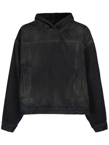 Sudadera De Denim De Algodón Con Capucha - BALENCIAGA - Modalova