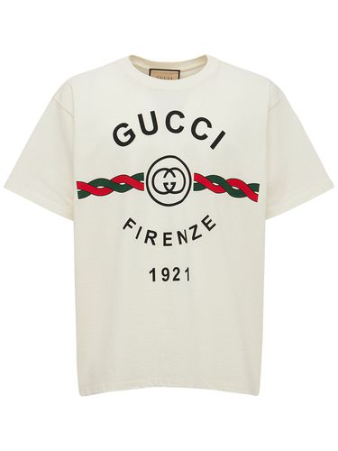 Camiseta Oversize De Jersey De Algodón - GUCCI - Modalova