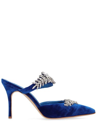 Zapatos Mules Lurum De Terciopelo 90mm - MANOLO BLAHNIK - Modalova