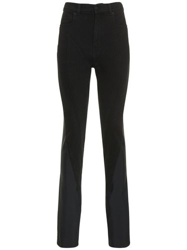 Contrast Denim & Jersey Skinny Jeans - MUGLER - Modalova