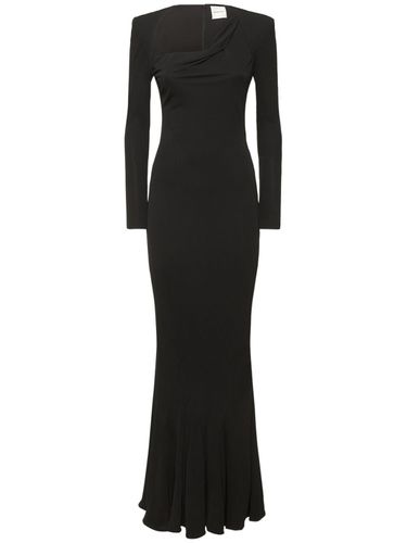 Jersey Long Dress W/ Pleat Detail - ROLAND MOURET - Modalova