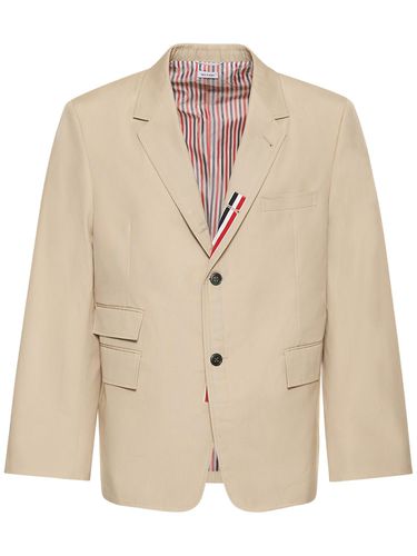 Typewriter Striped Cotton Blend Blazer - THOM BROWNE - Modalova