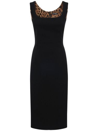 Kleid Aus Stretch-wollcady - DOLCE & GABBANA - Modalova