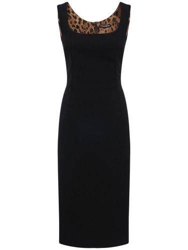 Vestido Midi De Cady De Lana Stretch - DOLCE & GABBANA - Modalova