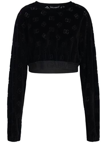 Sweatshirt Aus Chenille-jacquard - DOLCE & GABBANA - Modalova