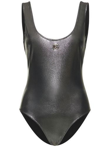 Laminated Jersey Onepiece Swimsuit - DOLCE & GABBANA - Modalova